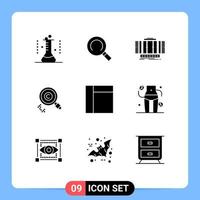 Modern Set of 9 Solid Glyphs Pictograph of property find turbine copyright technology Editable Vector Design Elements