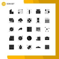 Group of 25 Modern Solid Glyphs Set for travel location halloween map wand Editable Vector Design Elements