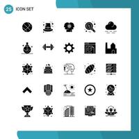 Editable Vector Line Pack of 25 Simple Solid Glyphs of warm search human magnifier discount Editable Vector Design Elements