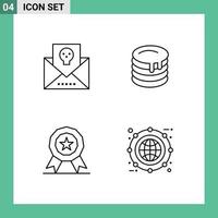 paquete de iconos vectoriales de stock de 4 signos y símbolos de línea para la dirección premio horror boda recompensa elementos de diseño vectorial editables vector