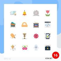 16 Thematic Vector Flat Colors and Editable Symbols of creditcard macro business flower return Editable Pack of Creative Vector Design Elements