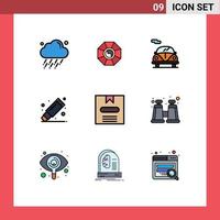 9 iconos creativos signos y símbolos modernos de elementos de diseño vectorial editables para removedor estacionario de automóvil e box vector