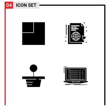 paquete de iconos de vectores de stock de 4 signos y símbolos de línea para elementos de diseño de vectores editables de la aplicación de sincronización de archivos de naturaleza de diseño