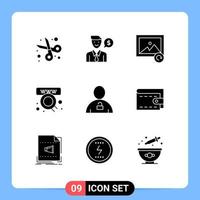 Stock Vector Icon Pack of 9 Line Signs and Symbols for body web dollar shop commerce Editable Vector Design Elements