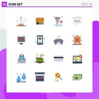 Universal Icon Symbols Group of 16 Modern Flat Colors of studies blackboard store trash filter Editable Pack of Creative Vector Design Elements