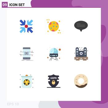 9 concepto de color plano para sitios web móviles y aplicaciones mensajes de servicio de vehículos elementos de diseño de vectores editables de teléfonos públicos