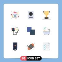 paquete de iconos de vector de stock de 9 signos y símbolos de línea para seguridad de copia protección electrónica protección de datos personales elementos de diseño vectorial editables