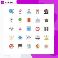 User Interface Pack of 25 Basic Flat Colors of controller game placeholder poster advertising Editable Vector Design Elements