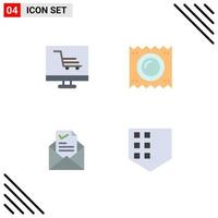 Modern Set of 4 Flat Icons and symbols such as development mail startup medical job Editable Vector Design Elements