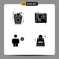 Mobile Interface Solid Glyph Set of Pictograms of fast food favorite creative avatar complex Editable Vector Design Elements