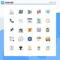 grupo universal de símbolos de iconos de 25 colores planos modernos de elementos de diseño de vectores editables de carrete de ataque inteligente de bomba de virus
