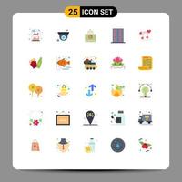 Universal Icon Symbols Group of 25 Modern Flat Colors of music node form money fitness disease Editable Vector Design Elements