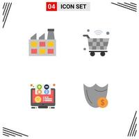 Universal Icon Symbols Group of 4 Modern Flat Icons of construction e cart iot education Editable Vector Design Elements