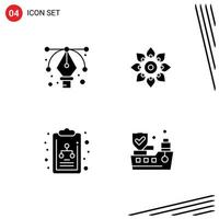 Universal Icon Symbols Group of 4 Modern Solid Glyphs of design chart celebrate diwali organization chart Editable Vector Design Elements