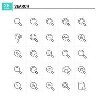 25 Search icon set vector background