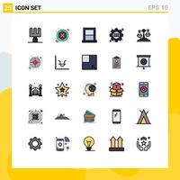Set of 25 Modern UI Icons Symbols Signs for decision balance furniture book gear Editable Vector Design Elements