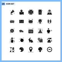 25 iconos creativos signos y símbolos modernos de imaginación mundo luz acceso móvil elementos de diseño vectorial editables aprobados vector