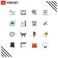 16 Universal Flat Colors Set for Web and Mobile Applications graduation cap education bacteria marketing computer Editable Pack of Creative Vector Design Elements