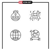 Universal Icon Symbols Group of 4 Modern Filledline Flat Colors of pot global pongal romance world Editable Vector Design Elements