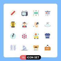 Stock Vector Icon Pack of 16 Line Signs and Symbols for pay cash presentation workflow planning easel art Editable Pack of Creative Vector Design Elements