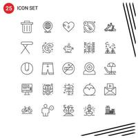 25 Line concept for Websites Mobile and Apps leader personal love success keys Editable Vector Design Elements