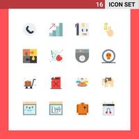 Set of 16 Modern UI Icons Symbols Signs for piece down css up gestures Editable Pack of Creative Vector Design Elements