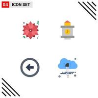 paquete de iconos de vector de stock de 4 signos y símbolos de línea para la estación de invierno de usuario de navidad dejó elementos de diseño de vector editables