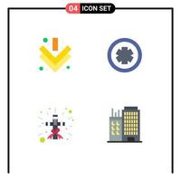 4 Universal Flat Icons Set for Web and Mobile Applications arrow religion medical test building Editable Vector Design Elements