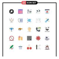Set of 25 Commercial Flat Colors pack for web song credit smartphone headset Editable Vector Design Elements