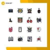 Set of 16 Modern UI Icons Symbols Signs for wifi management new dollar bank Editable Creative Vector Design Elements