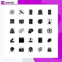 Set of 25 Modern UI Icons Symbols Signs for mobile apps application mobile interaction essential Editable Vector Design Elements