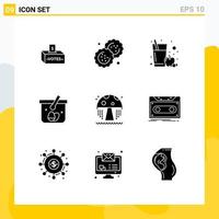 User Interface Pack of 9 Basic Solid Glyphs of park easter cutter egg basket Editable Vector Design Elements