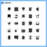Universal Icon Symbols Group of 25 Modern Solid Glyphs of usa text paint file dessert Editable Vector Design Elements