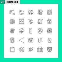 25 User Interface Line Pack of modern Signs and Symbols of flask revenue creative money income Editable Vector Design Elements