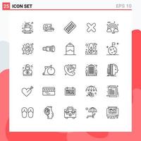 Set of 25 Modern UI Icons Symbols Signs for celebrate close medicine cancel packet Editable Vector Design Elements