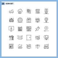 25 iconos creativos signos y símbolos modernos de favoritos favoritos archivo libro amor elementos de diseño vectorial editables vector