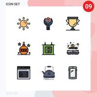 Set of 9 Modern UI Icons Symbols Signs for holidays globe service easter trophy Editable Vector Design Elements