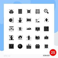 25 Solid Glyph concept for Websites Mobile and Apps video research articales waiting room Editable Vector Design Elements