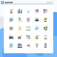 Universal Icon Symbols Group of 25 Modern Flat Colors of code construction temperature blueprint building Editable Vector Design Elements