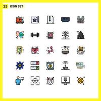 25 Creative Icons Modern Signs and Symbols of jacket hardware archive file gadget computers Editable Vector Design Elements