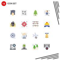 Modern Set of 16 Flat Colors Pictograph of sketch pocket layout patch spring Editable Pack of Creative Vector Design Elements