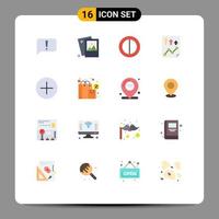 16 Universal Flat Colors Set for Web and Mobile Applications circle report picture paper high Editable Pack of Creative Vector Design Elements