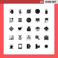 25 Universal Solid Glyphs Set for Web and Mobile Applications control fruits chip food apricot Editable Vector Design Elements