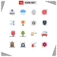 Universal Icon Symbols Group of 16 Modern Flat Colors of target cash thanksgiving business heard Editable Pack of Creative Vector Design Elements