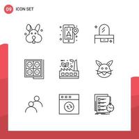 9 Creative Icons Modern Signs and Symbols of leaf socket bedroom plug building Editable Vector Design Elements