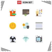 Universal Icon Symbols Group of 9 Modern Flat Colors of money mouse job skills power energy Editable Vector Design Elements