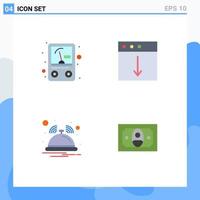 4 Flat Icon concept for Websites Mobile and Apps ampere notification app mac cash Editable Vector Design Elements