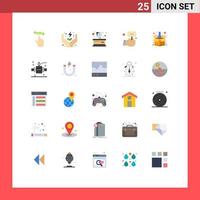 User Interface Pack of 25 Basic Flat Colors of box label care compete receiver Editable Vector Design Elements