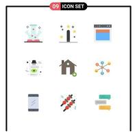 Set of 9 Modern UI Icons Symbols Signs for eye blood magic website site Editable Vector Design Elements