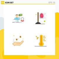 Pictogram Set of 4 Simple Flat Icons of consultation charity contact easter dollar Editable Vector Design Elements